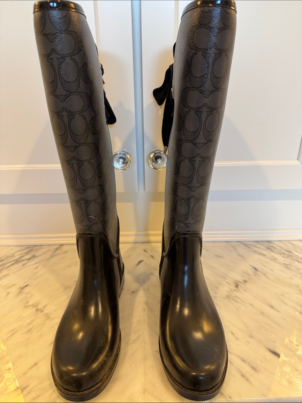 Coach Tall Black Signature Over-the-Knee Boots